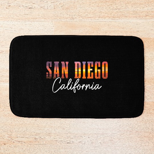 San Diego California Vintage Souvenir Bath Mats