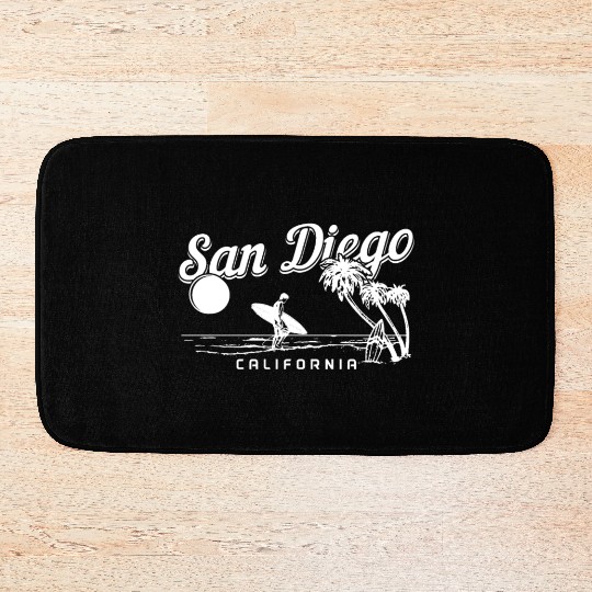 San Diego California Vintage Souvenir Bath Mats