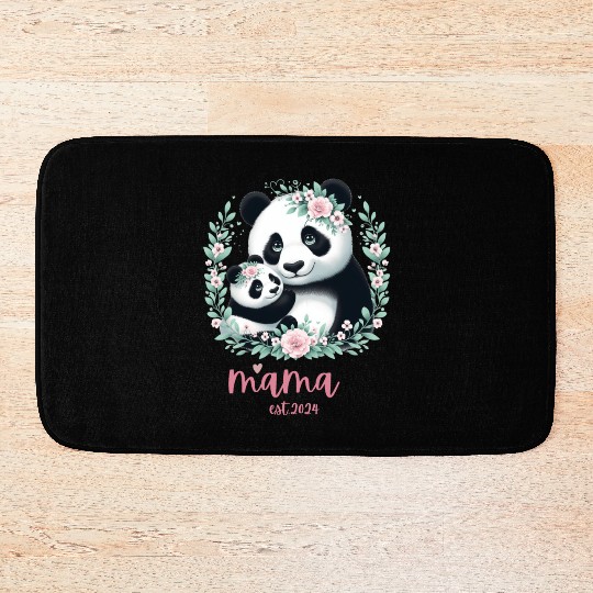 Mama est 2024 I Panda Bear Mum I First Time Mom Bath Mats
