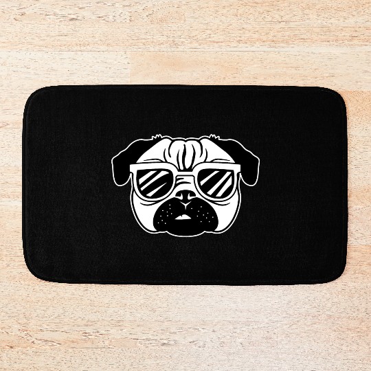 Cool Pug Veterinarian Gift Bath Mats