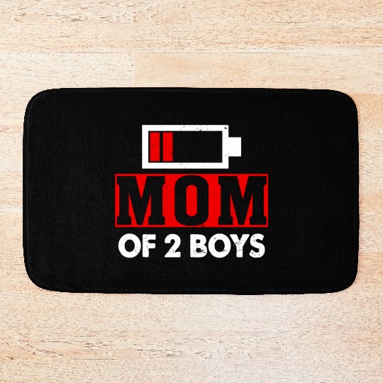 Mom of 2 Boys Mom and Son Matching Mom Gifts Bath Mats