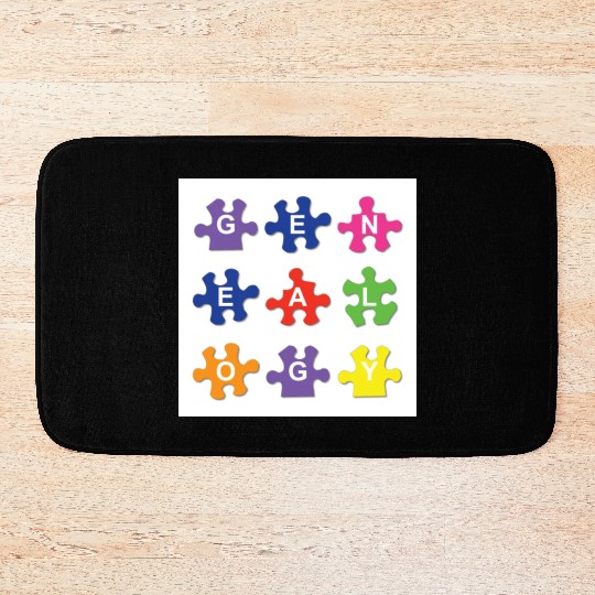 Genealogy Jigsaw Puzzle Pieces Bath Mats