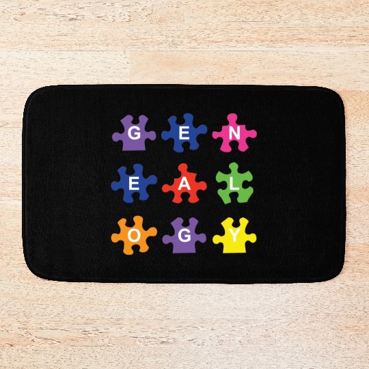 Genealogy Jigsaw Puzzle Pieces Bath Mats