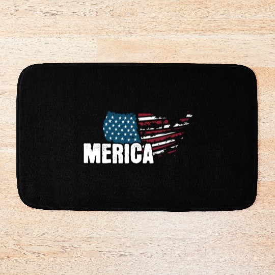 MERICA 4th of July Relaxed Patriot Bath Mats
