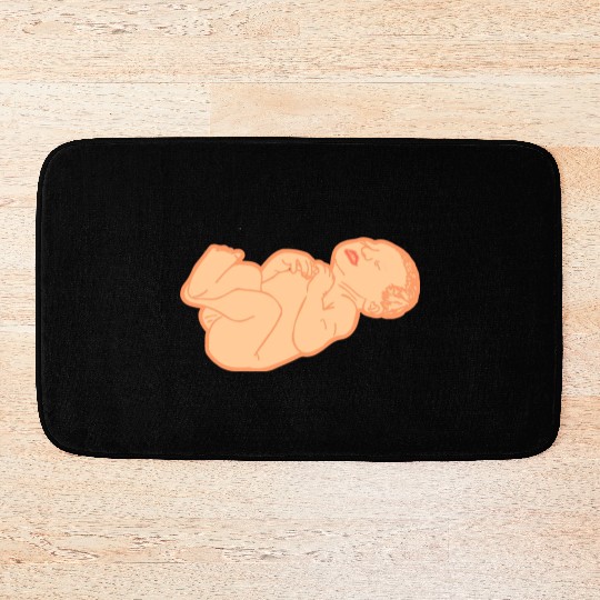 Newborn baby white skin color Bath Mats