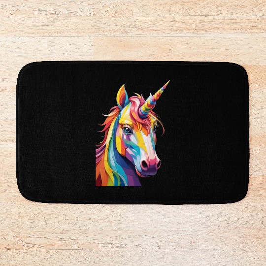 Colorful Rainbow Unicorn Bath Mats