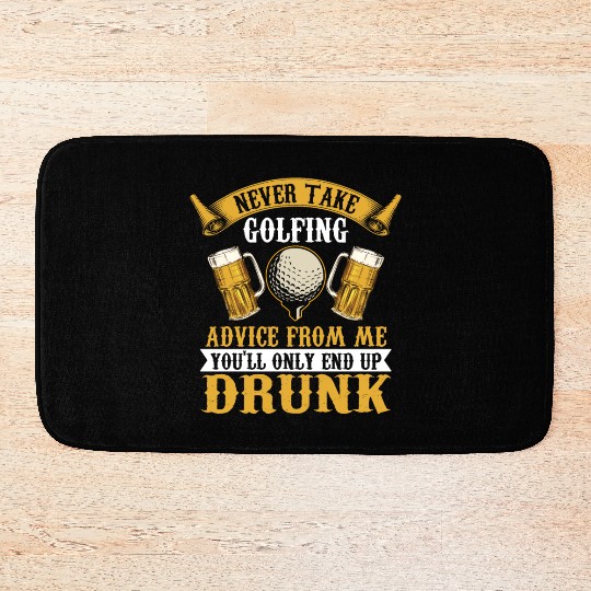 Funny golf beer golfing Bath Mats