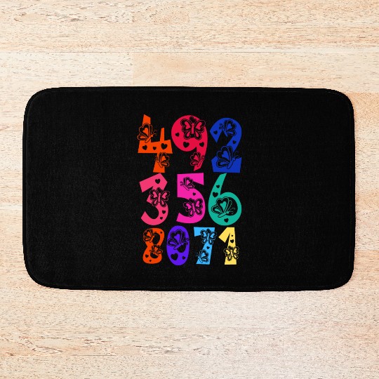 Butterfly Number Bath Mats
