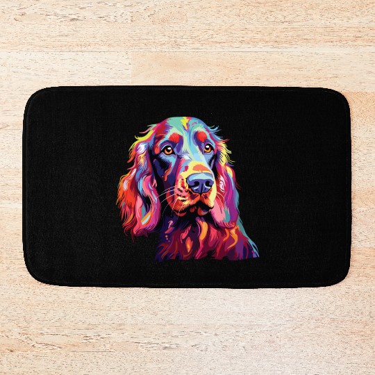 Watercolor Colorful Irish Setter Bath Mats