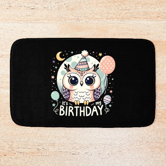 Its My Birthday Sweet Birthday Owl Bath Mats