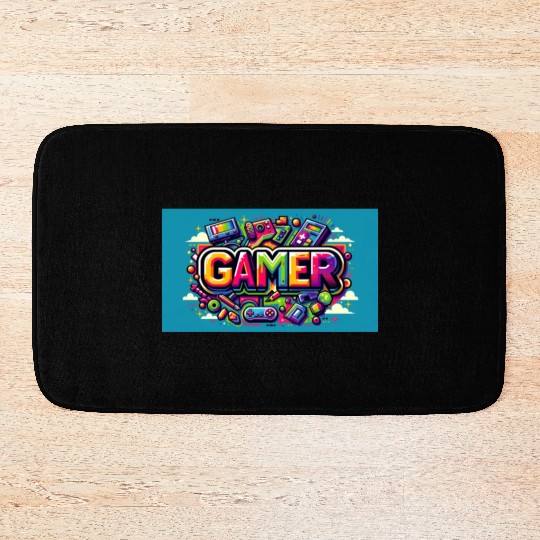 Neon Arcade Retro Gamer Bath Mats
