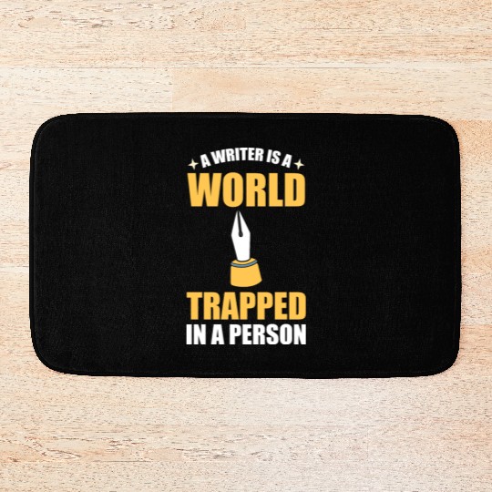 A Writer Is A World Trapped In A Person Writer Bath Mats
