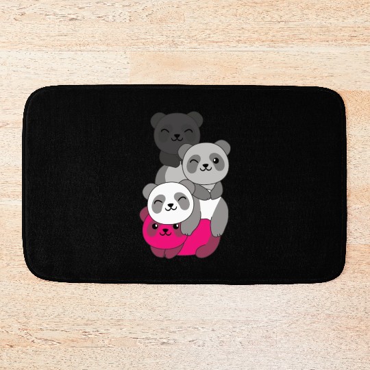 Gynephilia Flag Pride Lgbtq Cute Panda Bath Mats