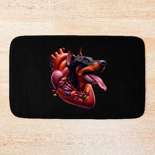 Doberman Devotion: Heartfelt Merch Collection Bath Mats