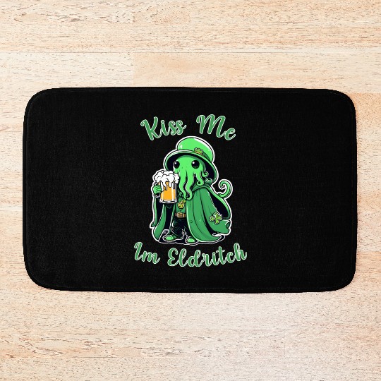 Kiss Me I'm Eldritch - St. Paddy's Day Cthulhu Bath Mats