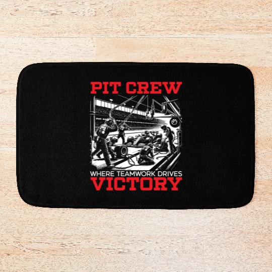 Pit Crew Race Car Racing Race Track Motorsport Bath Mats