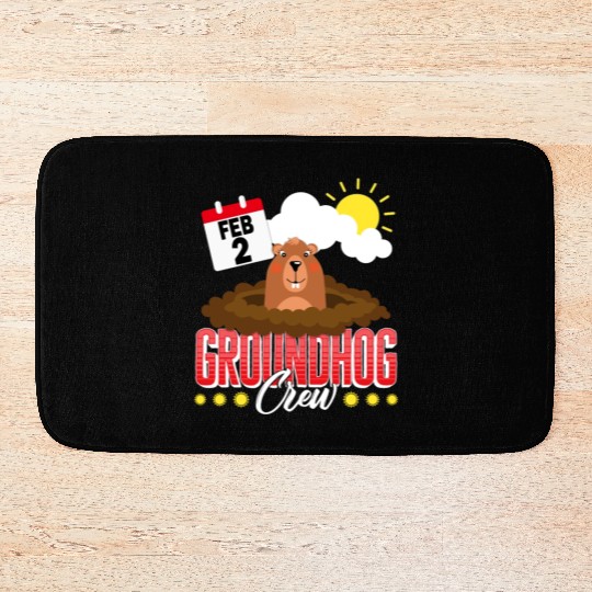 Groundhog Bath Mats, Groundhog Crew Predicting Spring