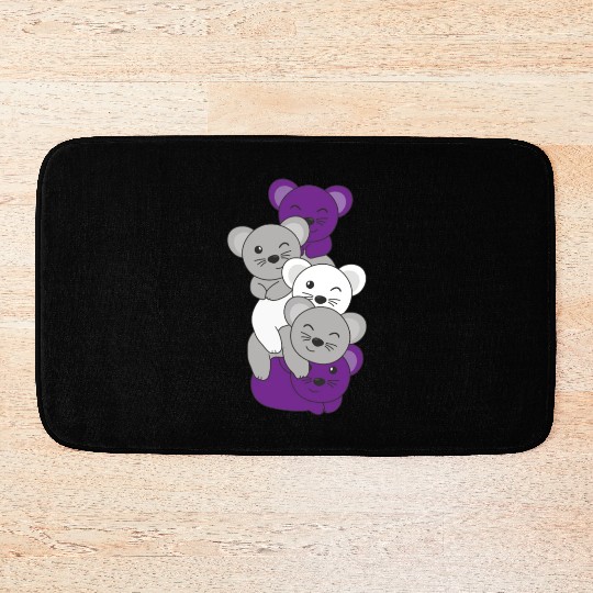 Graysexual Flag Pride Lgbtq Cute Mouse Bath Mats