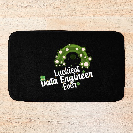 Luckiest Data Engineer St Patricks Day Engineering Bath Mats