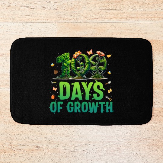 School Bath Mats, 100 Days Of Growth Growing Plants