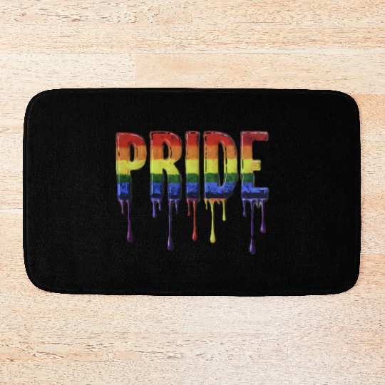 Dripping with Pride Dripping Paint Rainbow Pride Bath Mats