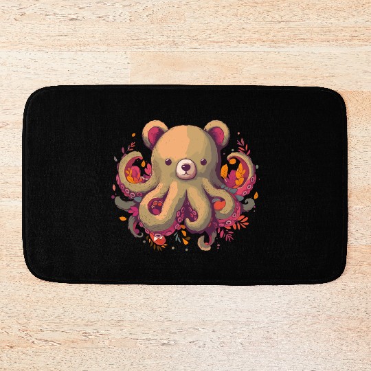 Octo-Bear, October, Fall design, Autumn Design Bath Mats