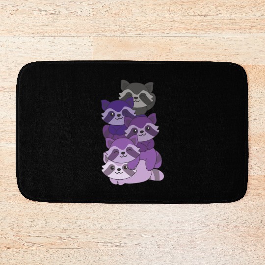 Enbian Flag Pride Lgbtq Cute Raccoon Pile Bath Mats