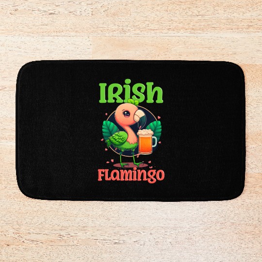 Irish Flamingo St Patricks Irish Flamingo Beer Bath Mats