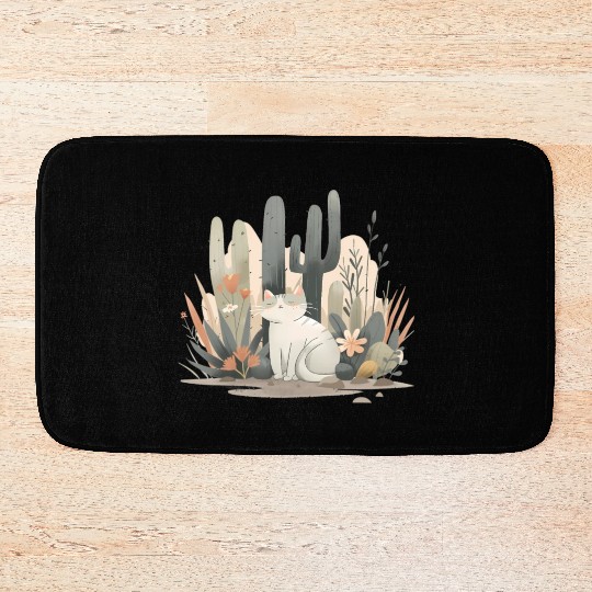 Cats and Plants Bath Mats