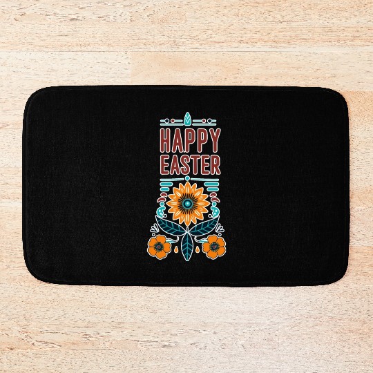 Happy Easter - Native American Design Bath Mats