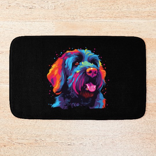 Colorful Russian Black Terrier Bath Mats