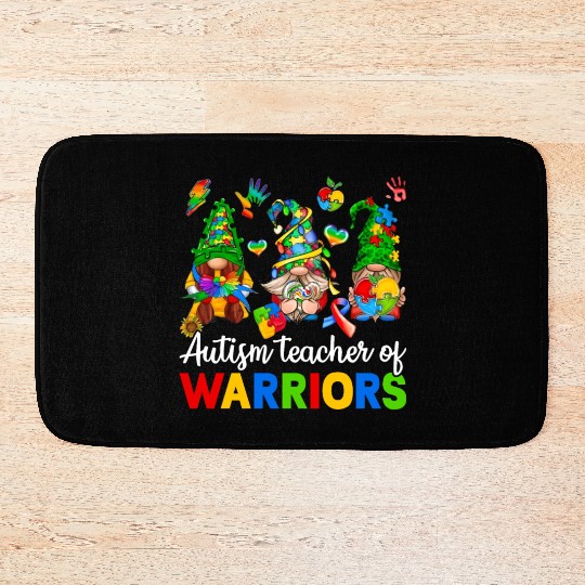 Autism Teacher Of Warriors Gnomes Bath Mats