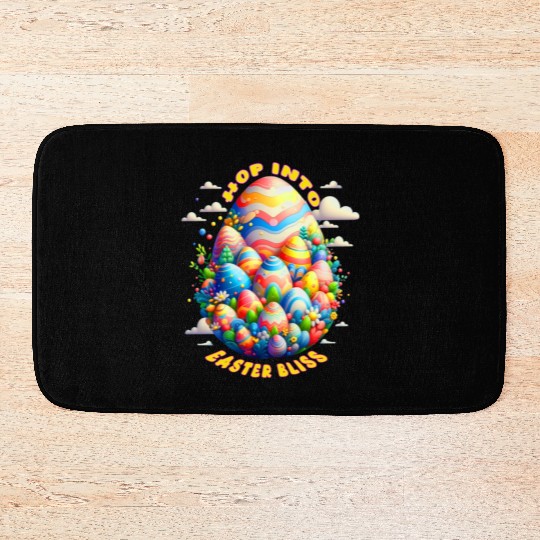 Vibrant Easter Egg Design for a Festive Easter Day Bath Mats
