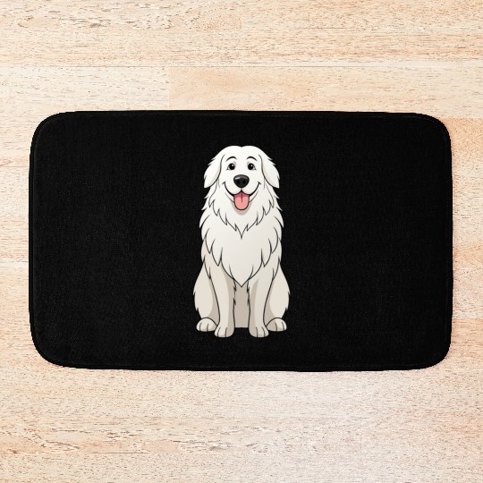 Serene Great Pyrenees Mom - Funny Art Print Bath Mats