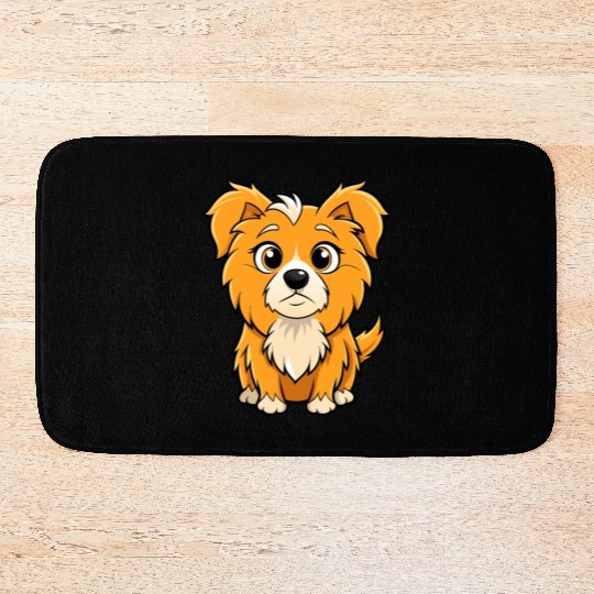 Curious Tibetan Spaniel Digital Art Bath Mats