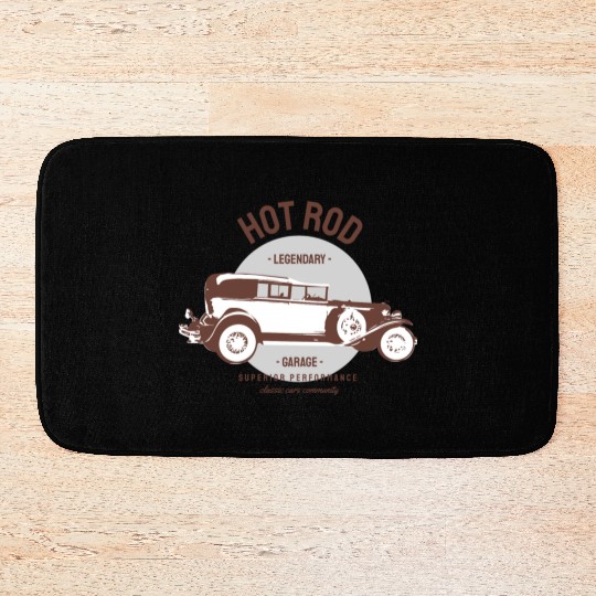 Hot rod legendary, classic car Bath Mats