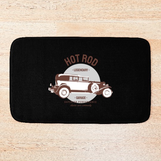 Hot rod legendary, classic car Bath Mats