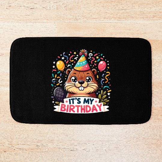 Its My Birthday Sweet Birthday Beaver Bath Mats