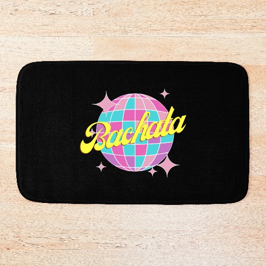 Bachata dance neon color disco ball Bath Mats
