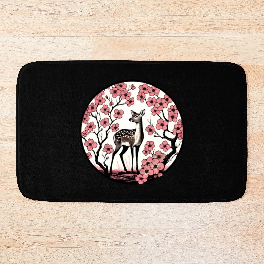 Spring Fawn Deer Dogwood Bath Mats