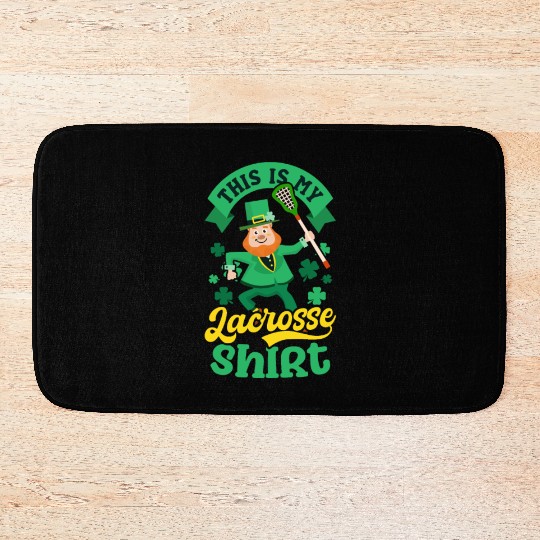 Lacrosse St. Patricks Day My Lucky Lacrosse Outfit Bath Mats