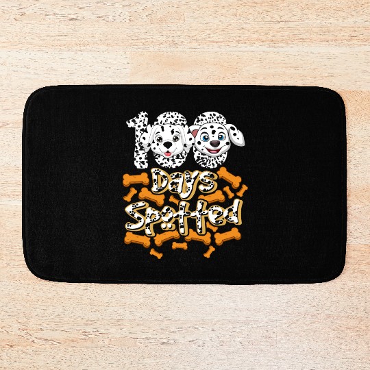 School Bath Mats, 100 Days Spotted Dalmatian Puppy