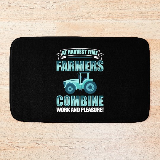 Combine Threshing Farmer Agriculture Combine Bath Mats