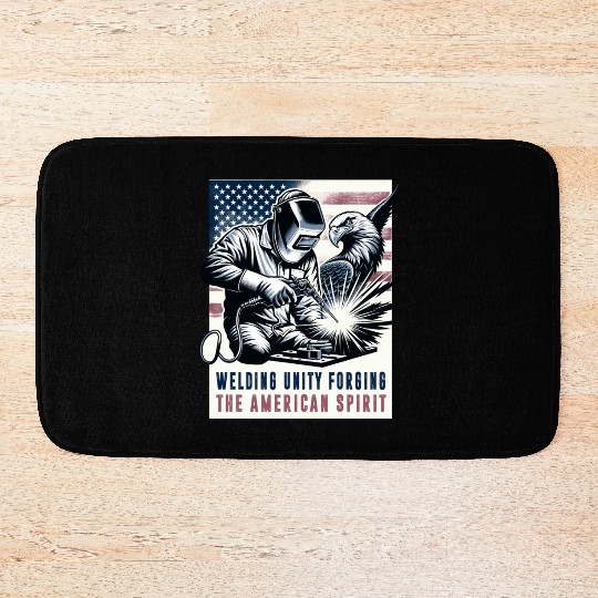 Welding Unity Forging The American Spirit USA Flag Bath Mats