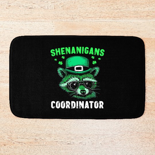 Shenanigans Coordinator Cute Raccoon Funny Bath Mats