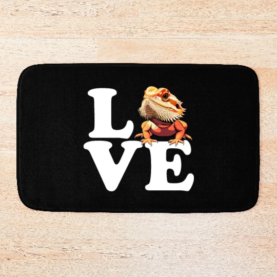 I love bearded dragon, reptile bearded Bath Mats