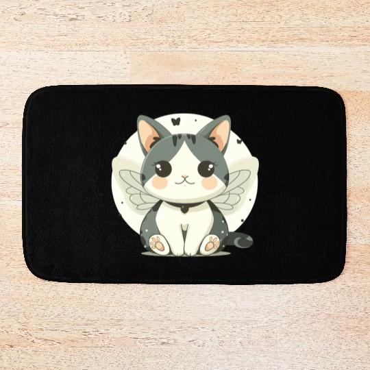 Kawaii Cat-Butterfly Bath Mats