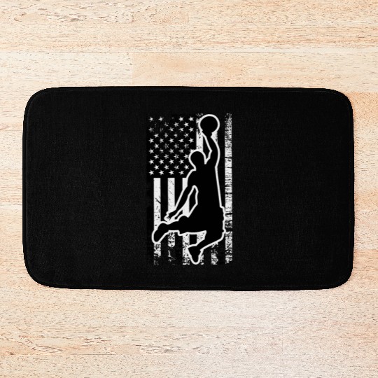 US Flag Basketball Bath Mats