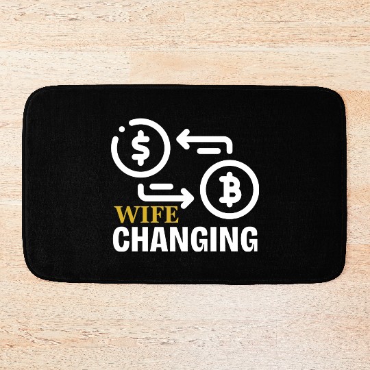 Black and Gold Wife Changing - Bitcoin Bath Mats