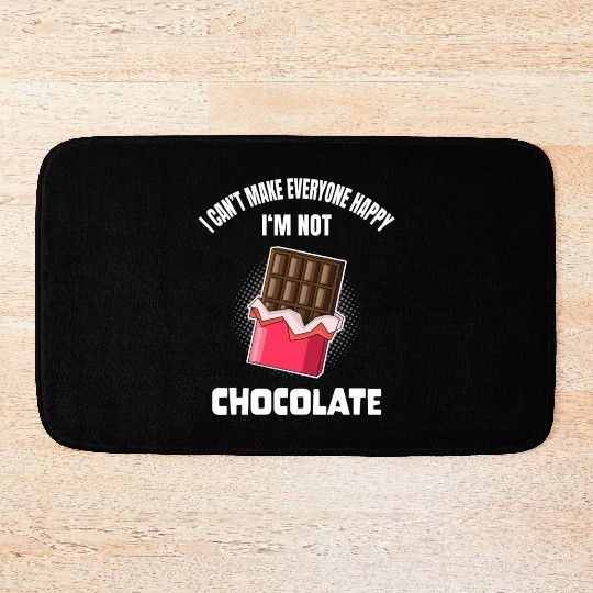 Funny Chocolate Lover Foodie Quote Humor Bath Mats